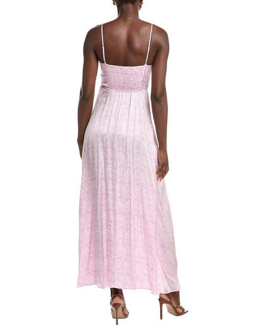 Maje Pink Cutout Waist Maxi Dress
