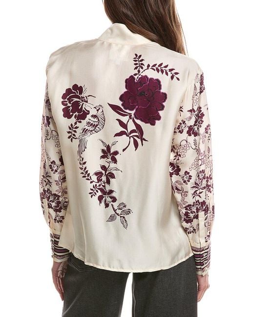 Johnny Was Natural Jornada Silk-Blend Blouse