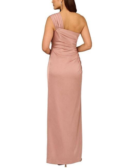 Aidan Mattox Red Solid Maxi Dress
