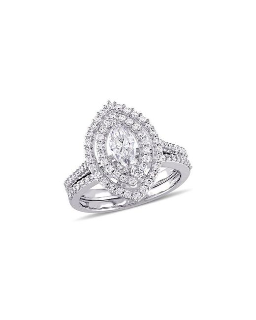 Rina Limor White 14k 0.98 Ct. Tw. Diamond Halo Ring