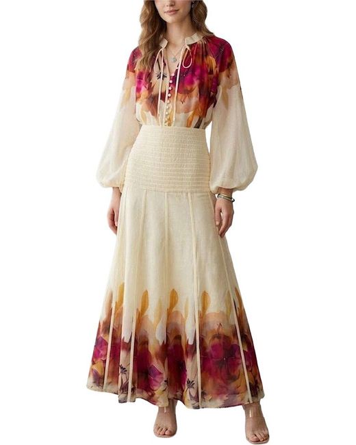 Amanda Royal Red 2Pc Blouse & Skirt Set