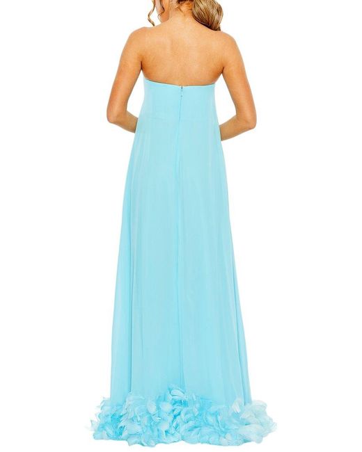 Mac Duggal Blue Strapless Gown