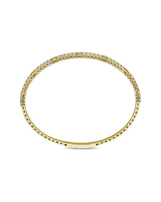 Forever Creations USA Inc. Metallic Forever Creations 14k 1.35 Ct. Tw. Diamond Flexible Bangle Bracelet