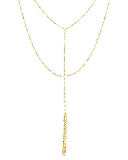 Sphera Milano White 14K Italian Layered Tassel Necklace