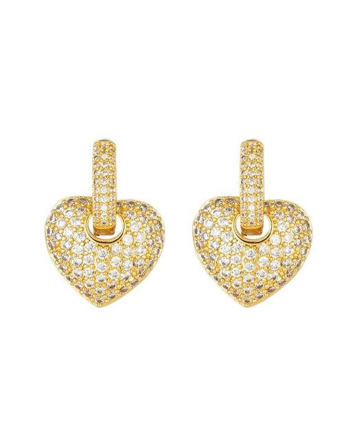 Eye Candy LA Metallic The Luxe Collection Cz Golden Hearts Earrings