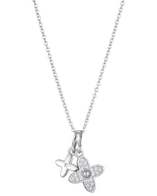 Adornia Metallic Cz Double Pointed Clover Necklace