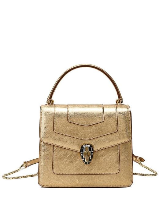 Tiffany & Fred Paris Metallic Top-Grain Saffiano Leather Satchel