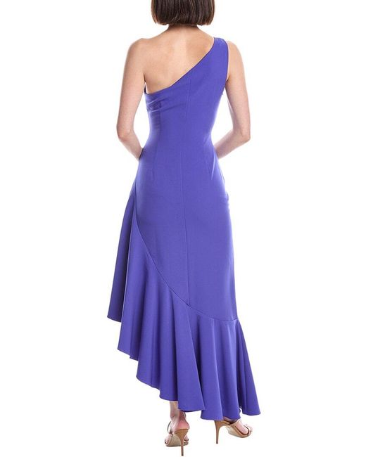 Eliza J Purple One Shoulder Solid Maxi Dress