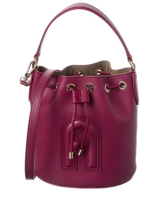 Furla Purple Clio Leather Crossbody