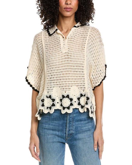 ANNA KAY White Venitian Top