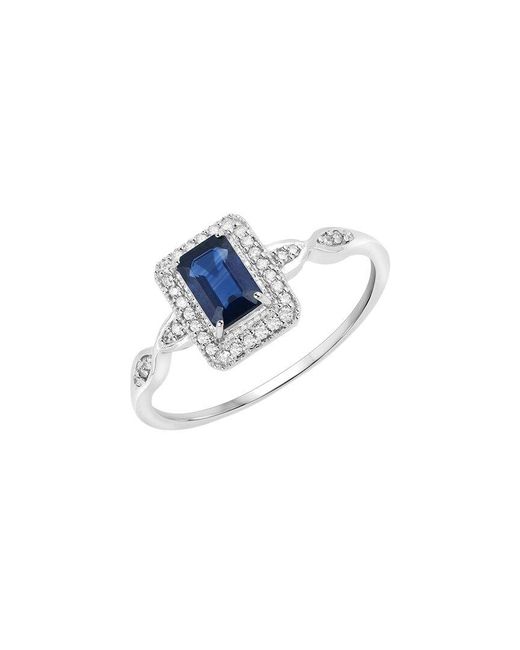 Diana M Blue Fine Jewelry 14k 0.68 Ct. Tw. Diamond & Sapphire Ring