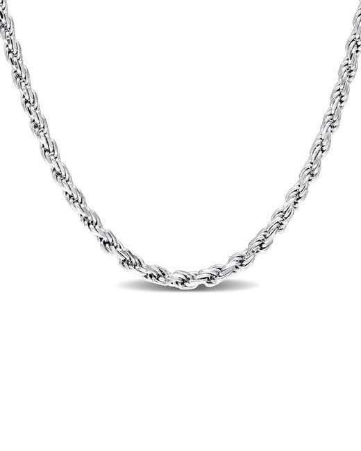 Italian Silver Metallic Rope Chain Necklace
