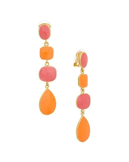 Kenneth Jay Lane Orange Plated Dangle Earrings