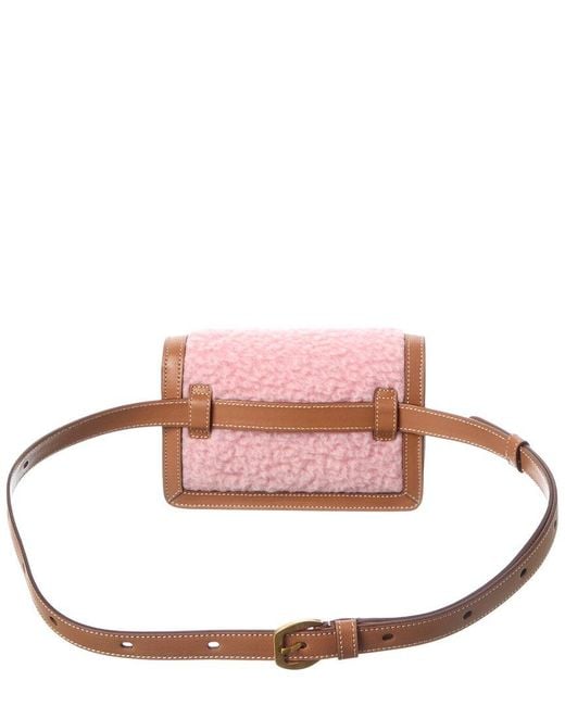 Tod's Pink Leather & Wool Belt Bag