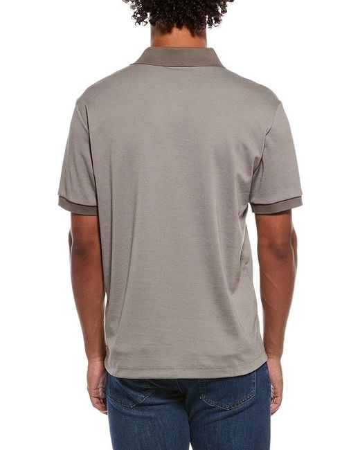 Theory Gray Geo Modern Jacquard Polo Shirt for men