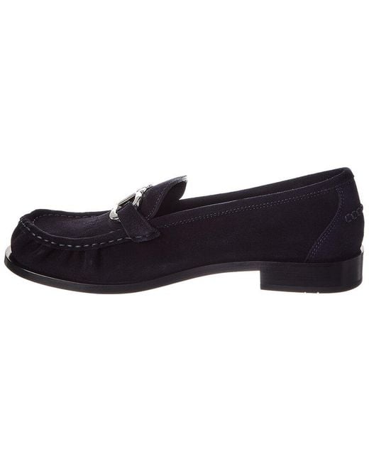 Ferragamo Blue Maryan Suede Loafer