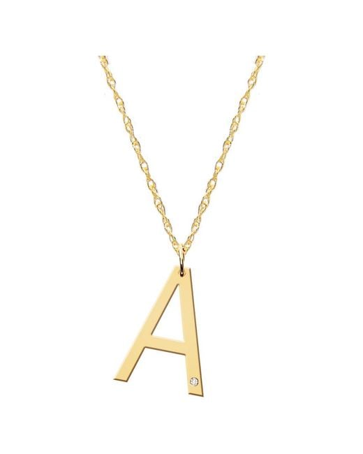 Jane Basch Metallic 22K Over Diamond Block 24In Initial Necklace -Z)