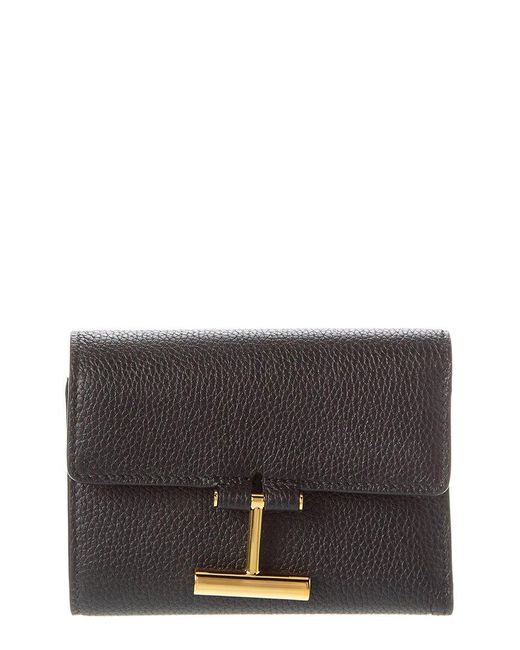 Tom Ford Gray Tara Leather French Wallet