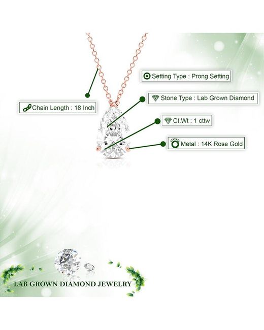 Amairah White 14K 1.00 Ct. Tw. Lab-Grown Diamond & Gemstone Pendant Necklace