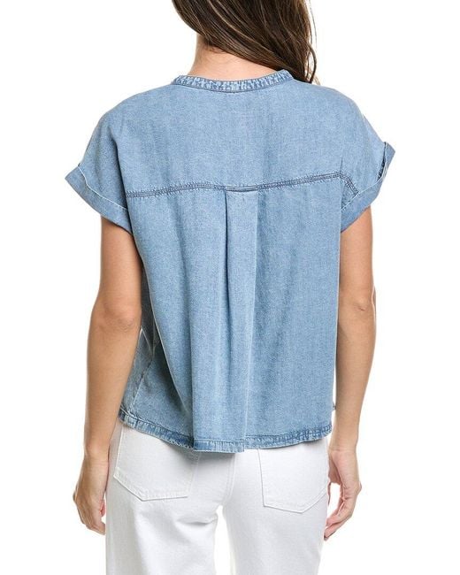 Splendid Blue Woven Top