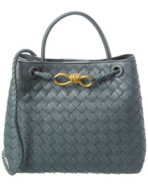 Tiffany & Fred Paris Blue Woven Leather Top Handle Bag