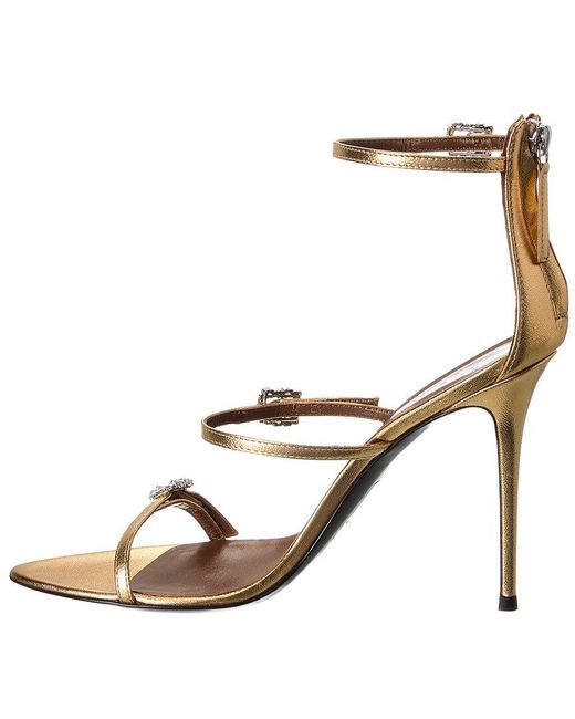 Giuseppe Zanotti Metallic Clandestino 105 Leather Sandal