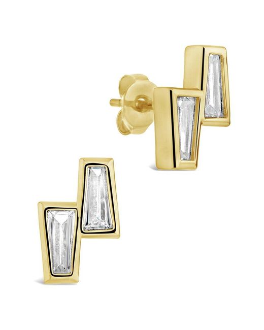 Sterling Forever Metallic 14k Plated Cz Colsie Studs