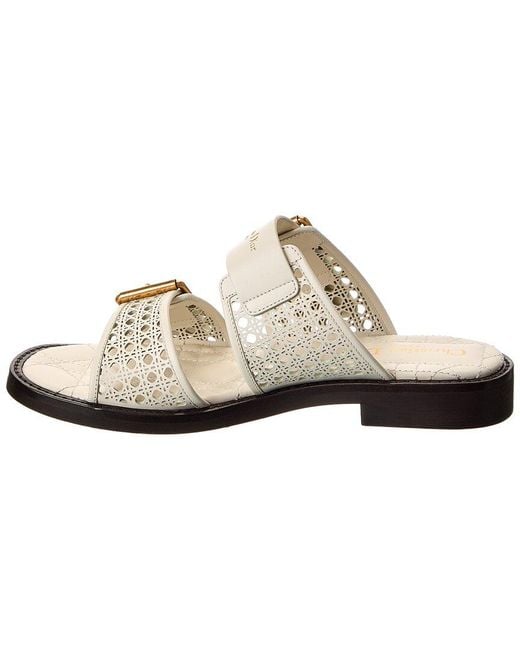 Dior White D-Avenue Leather Sandal