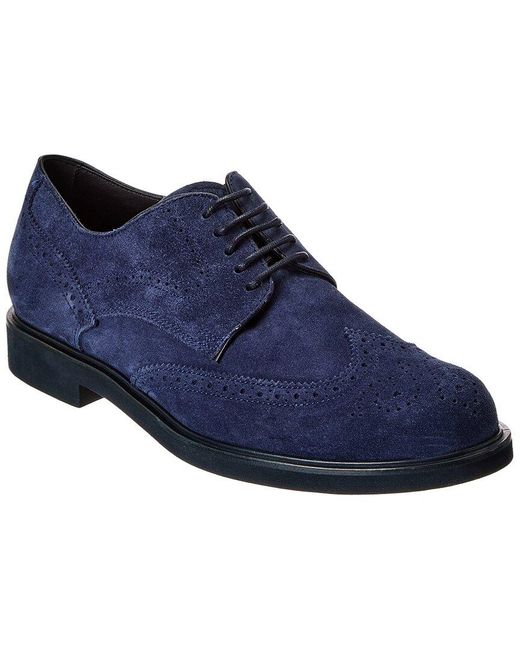 Tod's Blue Suede Oxford for men