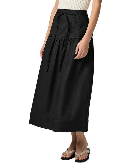 PAIGE Black Inga Linen Skirt