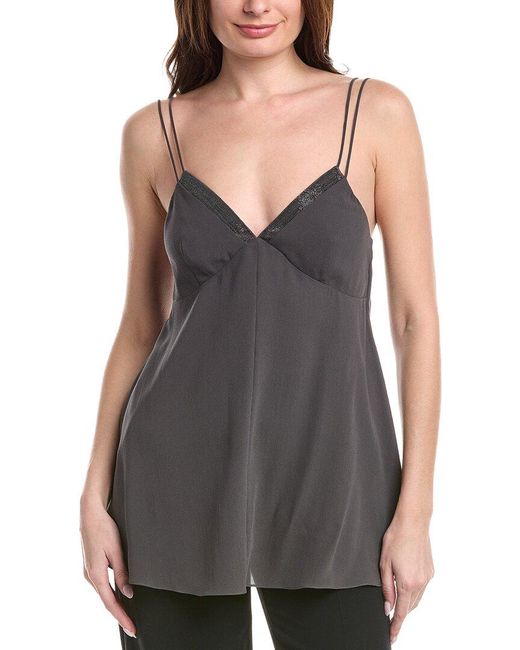 Brunello Cucinelli Gray Silk Top