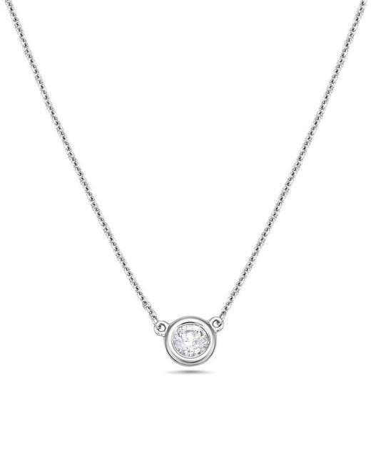 Forever Creations Signature Metallic Forever Creations 14K 0.22 Ct. Tw. Diamond Solitaire Necklace