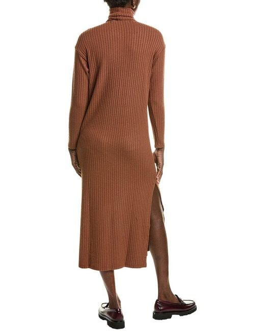 Enza Costa Brown Turtleneck Sweaterdress