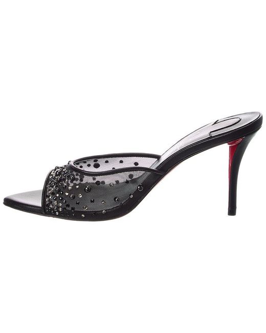 Christian Louboutin Metallic Miss Z Degrastrass 85 Mesh & Leather Mule