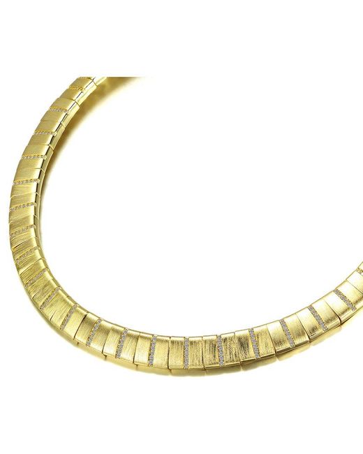Rachel Glauber Metallic 14k Plated Cz Statement Necklace