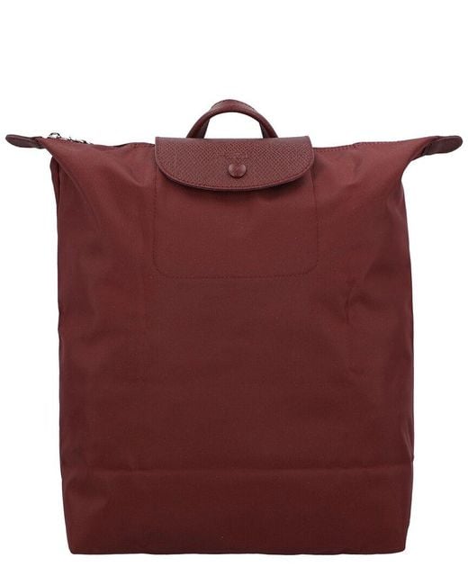Longchamp Red Le Pliage One Medium Backpack