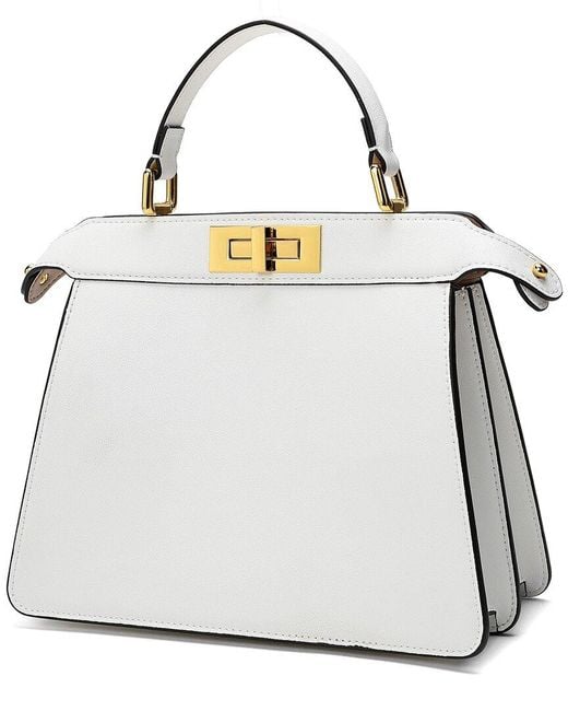 Tiffany & Fred Paris White Smooth Nappa Leather Satchel