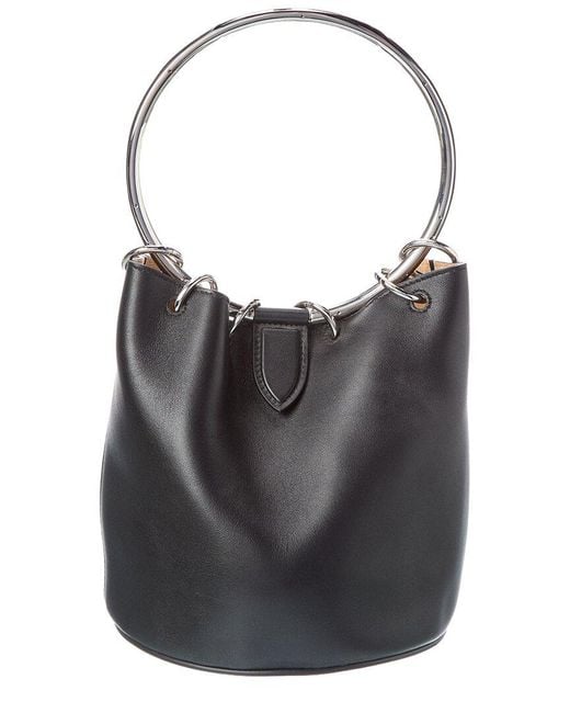 Alaïa Black Alaïa Ring Medium Leather Bucket Bag