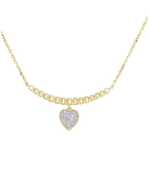Diana M Metallic 14k 0.13 Ct. Tw. Diamond Necklace