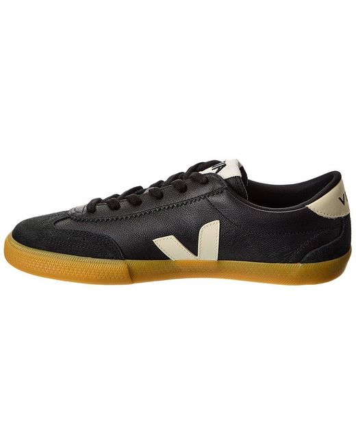 Veja Black Volley O.T. Leather Sneaker for men