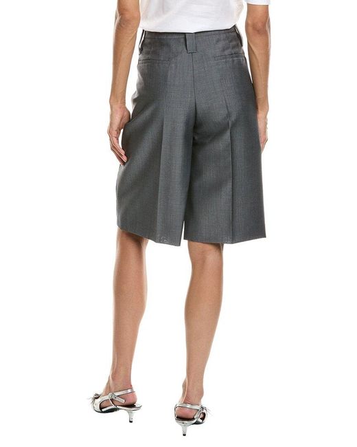 Prada Gray Mohair & Wool-Blend Short