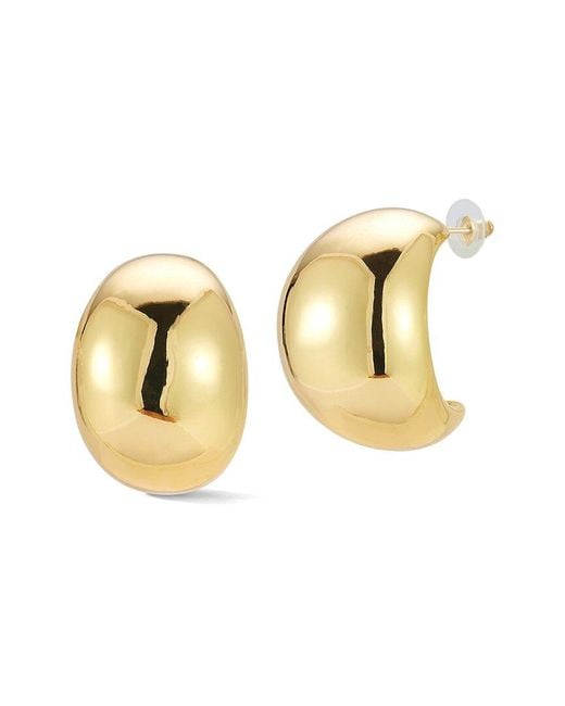 Glaze Jewelry Metallic Plated Chunky Dome Hoop Earrings