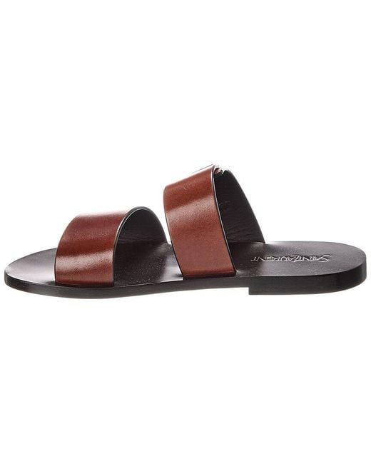 Saint Laurent Brown Ios Leather Sandal