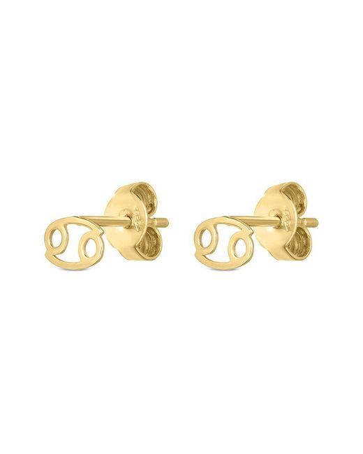 Italian Gold Metallic 14K Cancer Earrings
