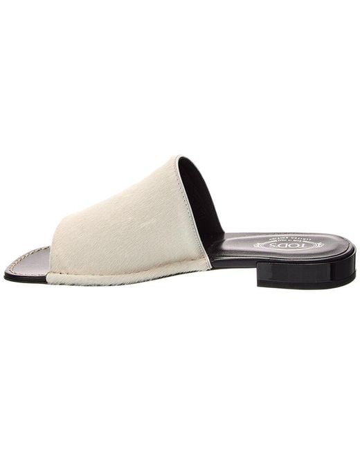 Tod's White Haircalf Sandal