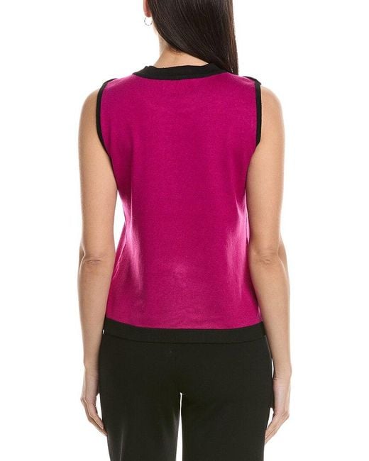 Karl Lagerfeld Purple Combo Knit Top