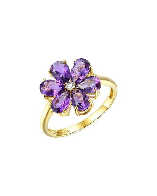 Kai Fine Jewelry Purple 14K 2.12 Ct. Tw. Diamond & Amethyst Cocktail Ring