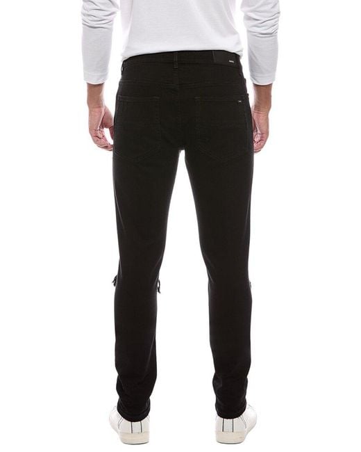 Amiri Black Leather-Trim Skinny Jean for men
