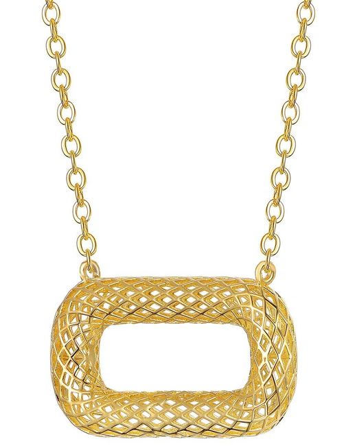 Genevive Jewelry Metallic Rachel Glauber 14K Plated Mesh Design Necklace