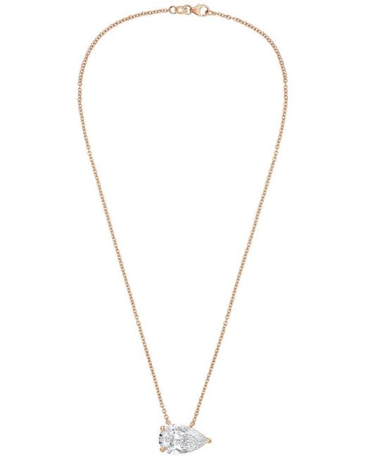 Diana M White Diana M. 14K Rose 4.00 Ct. Tw. Lab-Grown Diamond Solitaire Pendant